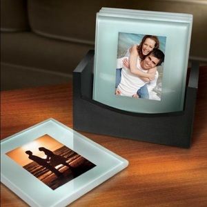 NEW: SARAH Peyton Home -  4 Glass Photo Coasters